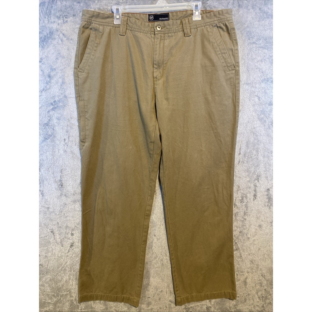 Weatherproof Men's Khaki Pants 40x32 Straight Fit Canvas‎ Cotton Normcore